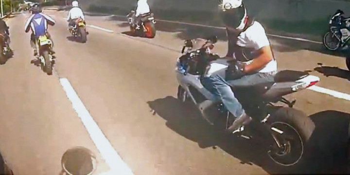 Motorcycle gang attack