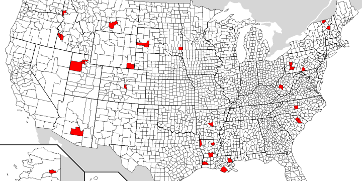 Top 30 most armed counties usa