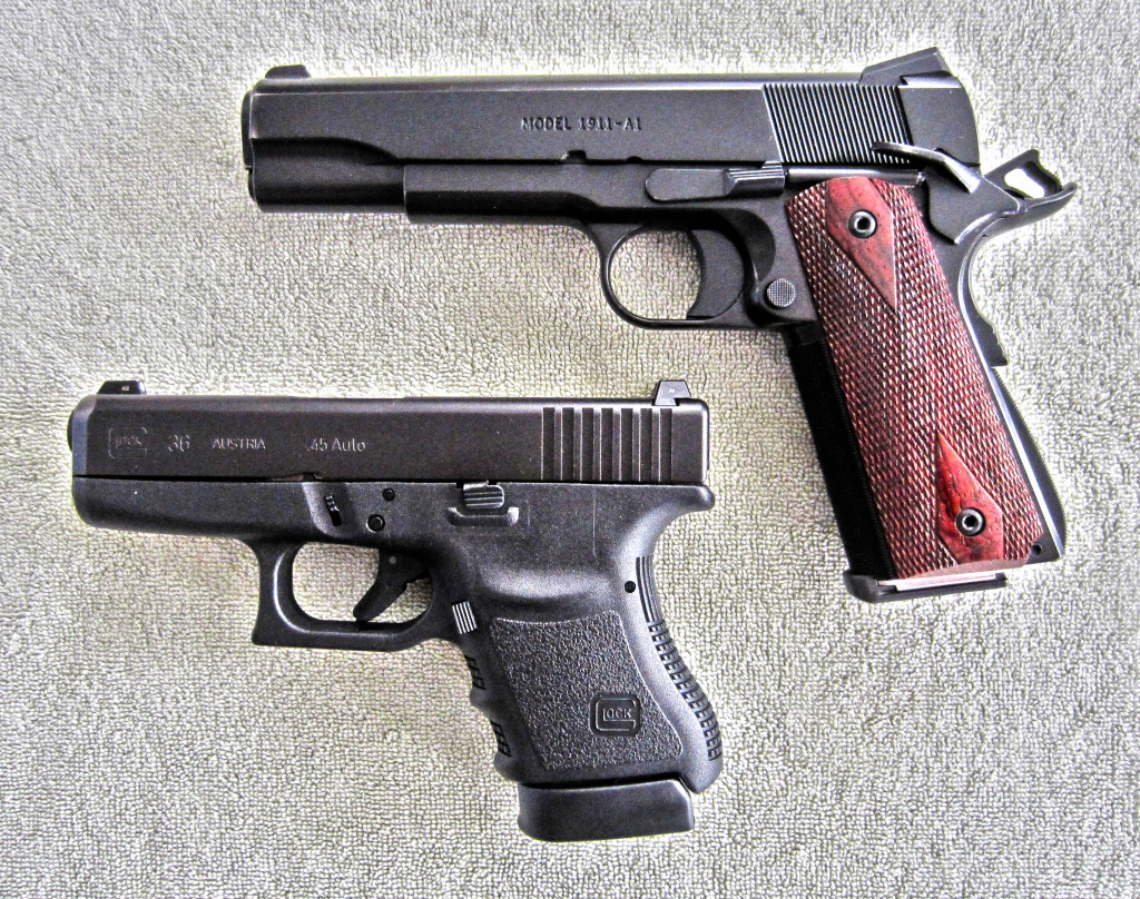 Fig 1 Glock 36 and 1911
