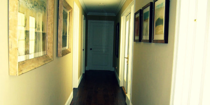 Green hallway after