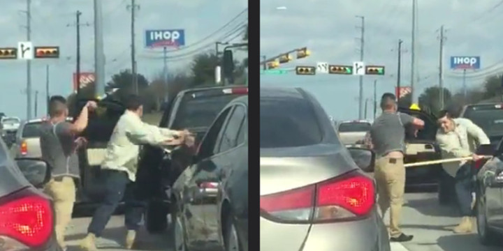 Look at that a fight breaking out take out your gun and…