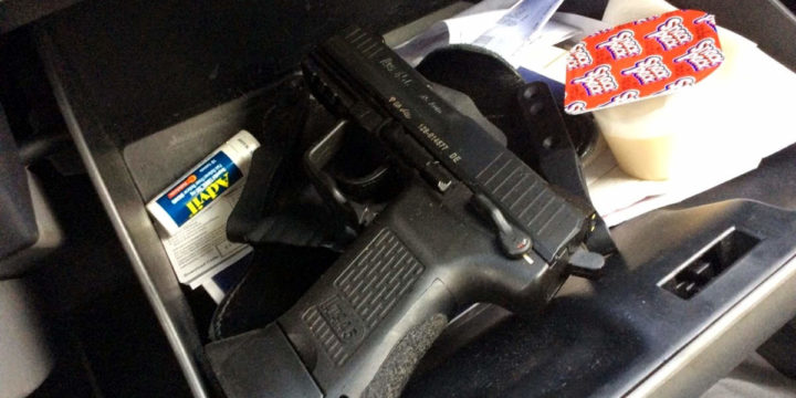 Handgun in glovebox