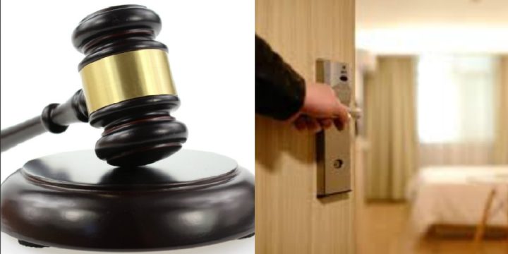 Gavel and open door