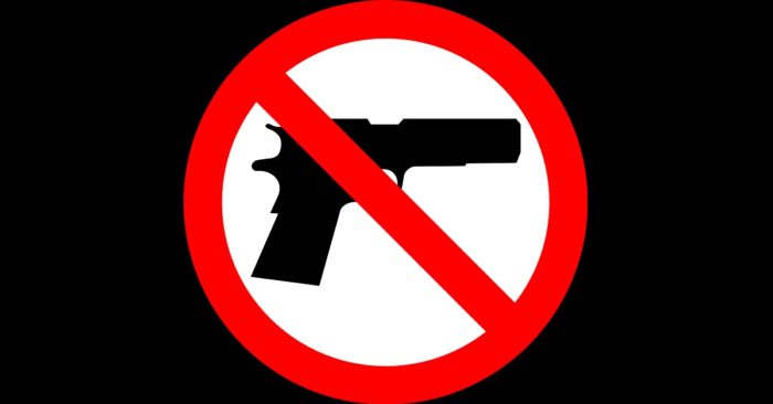 No guns allowed sign