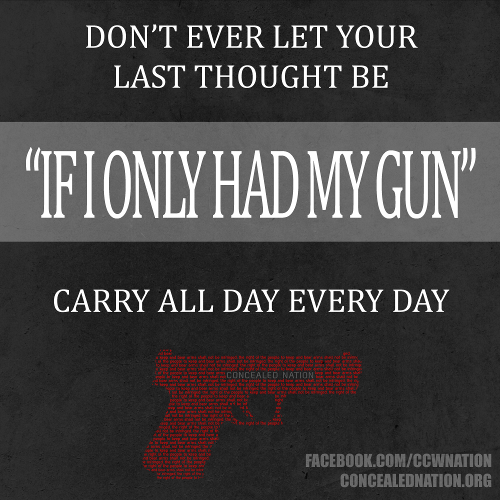 "I don't carry when I don't feel the need" is a bad state of mind to be