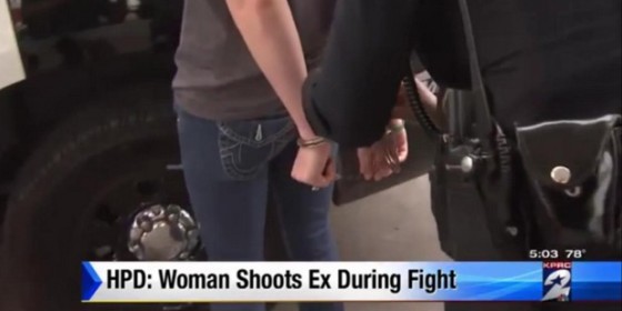 Not Guilty, and Handcuffed; Woman Forced to Shoot Attacking Ex At Gas Station In Houston