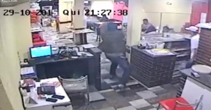 [VIDEO] Gunfight In Brazilian Pizzeria — Good Intentions Don’t Count When Bullets Fly