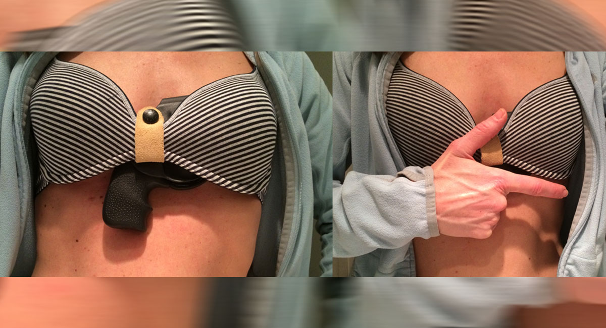 Women use a bra to conceal weapon in unique holster trend