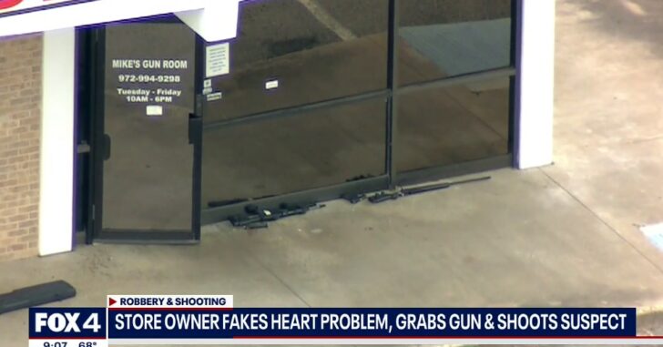 Texas Gun Shop Owner Fakes Heart Attack, Giving Him Chance To Get Gun And Shoot Armed Robber