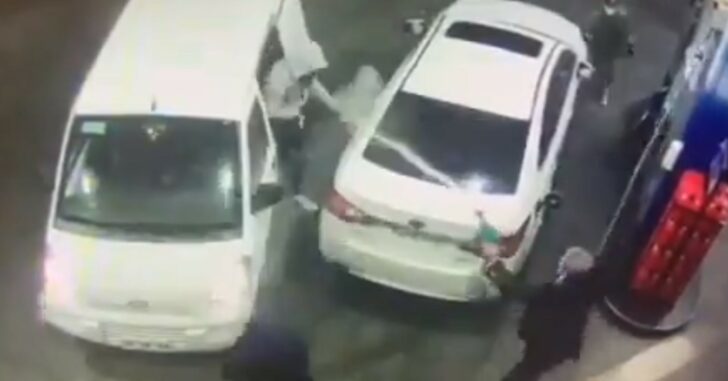 4 Thugs Try To Rob Man Pumping Gas, And He Hoses Them Down With The Flammable Liquid