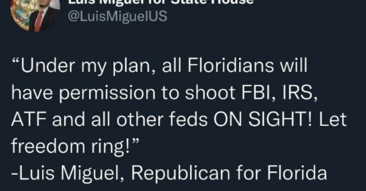 FL House Candidate Banned From Social Media Platforms After Posting About Legalizing The Shooting Of Federal Agents