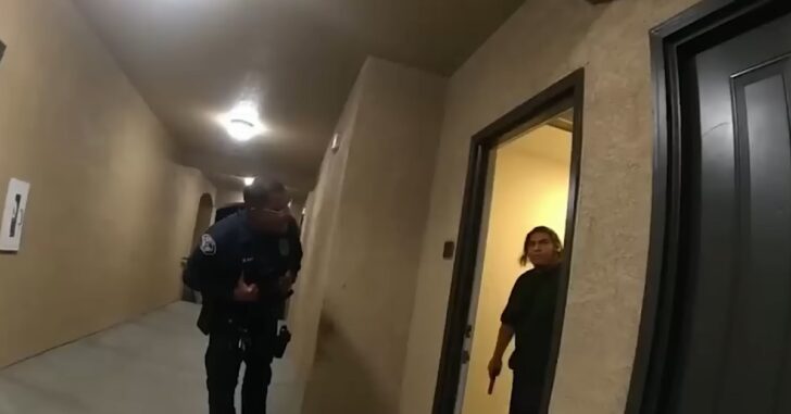 Man Brings Gun To Door To Respond To Police