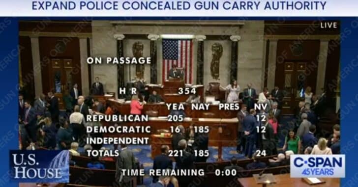 House Passes H.R. 354, Which Would Allow Police Officers To Carry Firearms Nationwide, But Not Us
