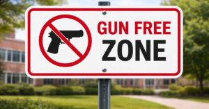 Sign indicating gun-free zone