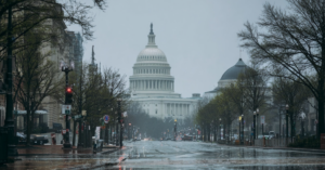 Rainy day at the Capitol building