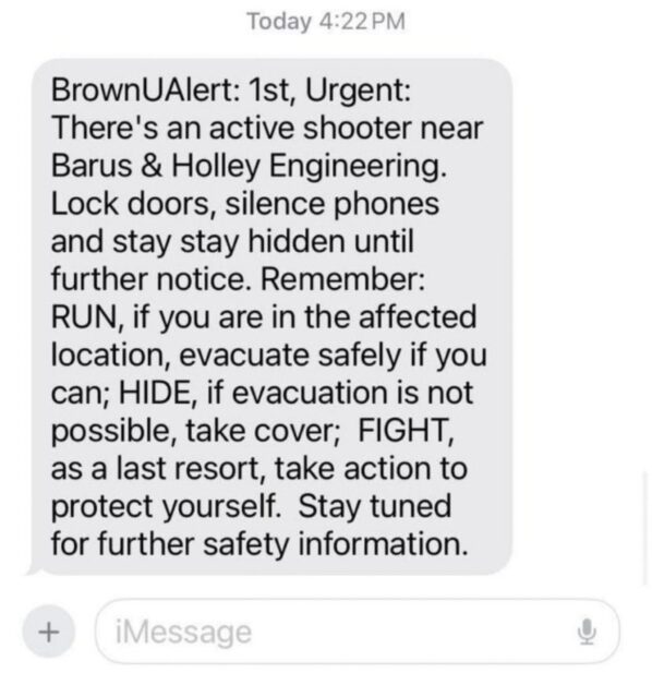 Brown University Shooting Alert