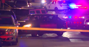 Police scene with flashing lights